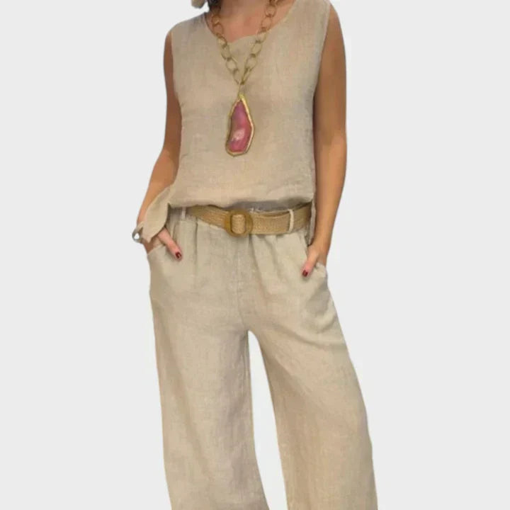 Paloma | Conjunto bohemio de top sin mangas y pantalón corto
