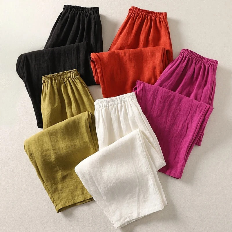 Amalia | Pantalones de algodón y lino