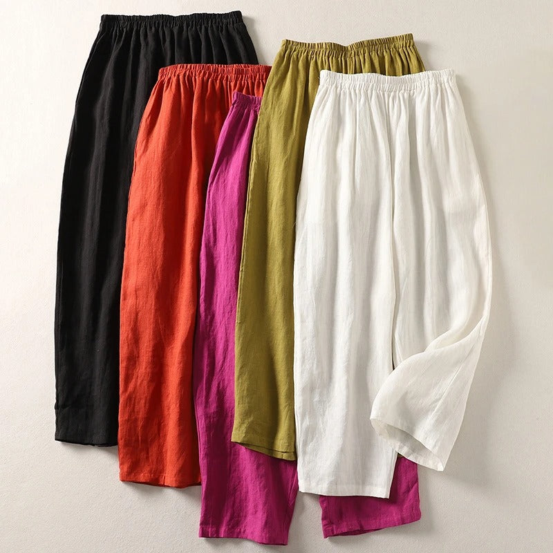 Amalia | Pantalones de algodón y lino