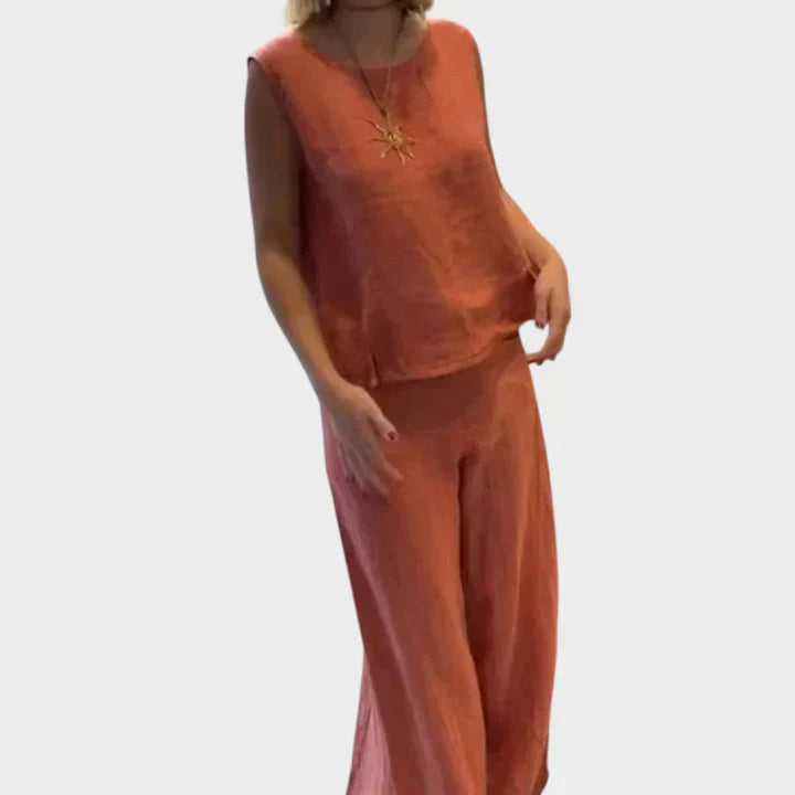 Paloma | Conjunto bohemio de top sin mangas y pantalón corto