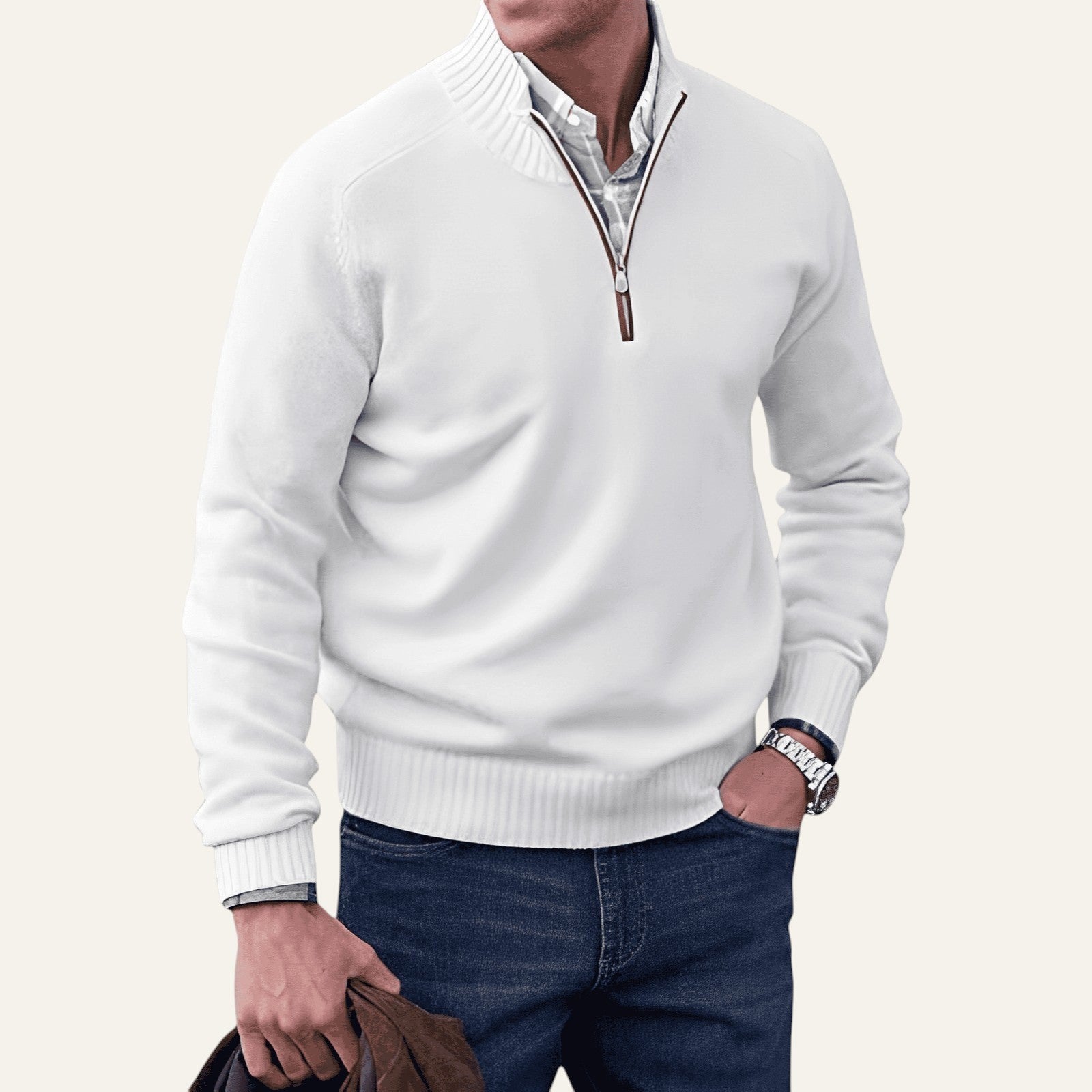 JERSEY HALF ZIP