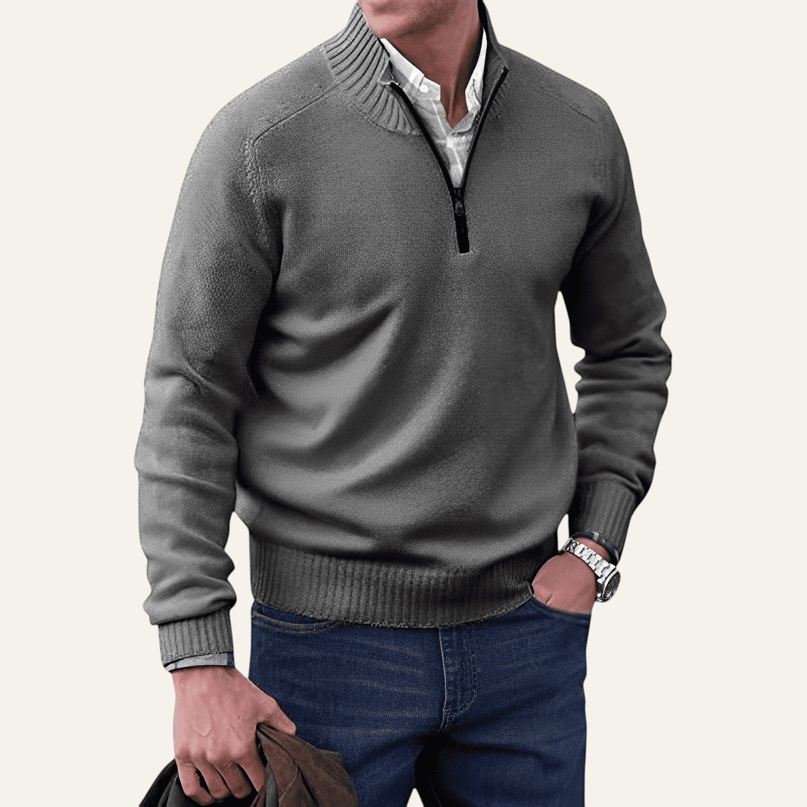 JERSEY HALF ZIP