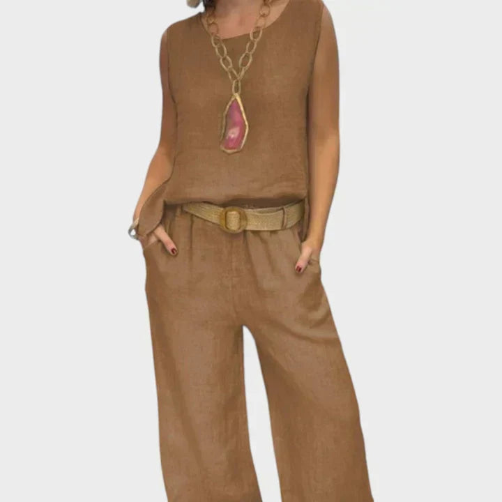 Paloma | Conjunto bohemio de top sin mangas y pantalón corto