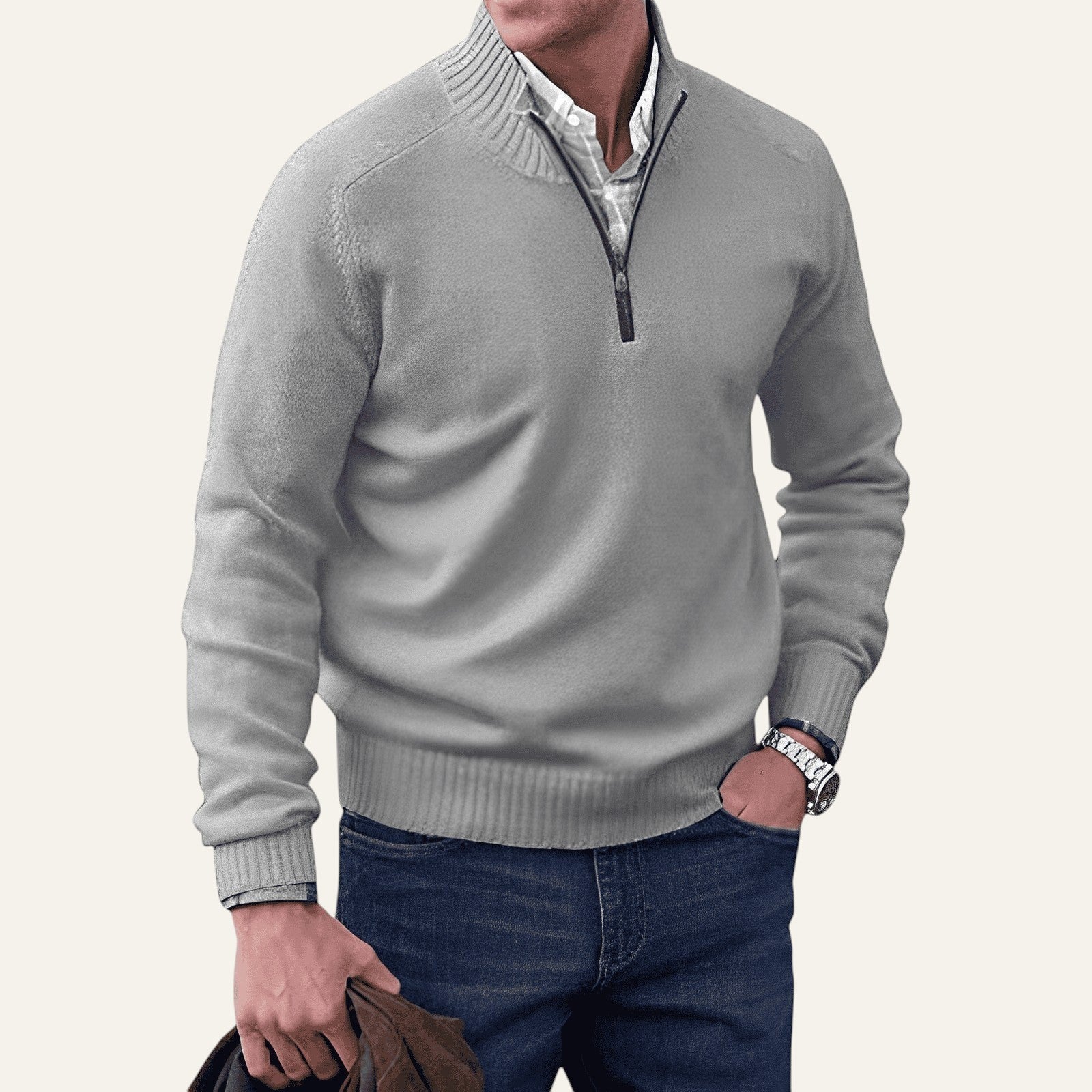 JERSEY HALF ZIP
