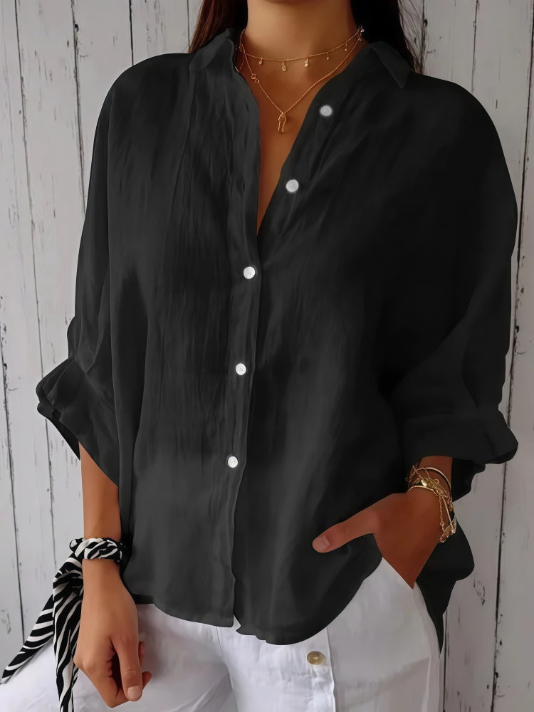 Clara | Camisa oversize de lino con botones