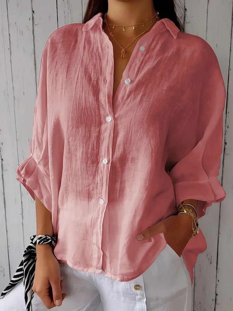 Clara | Camisa oversize de lino con botones