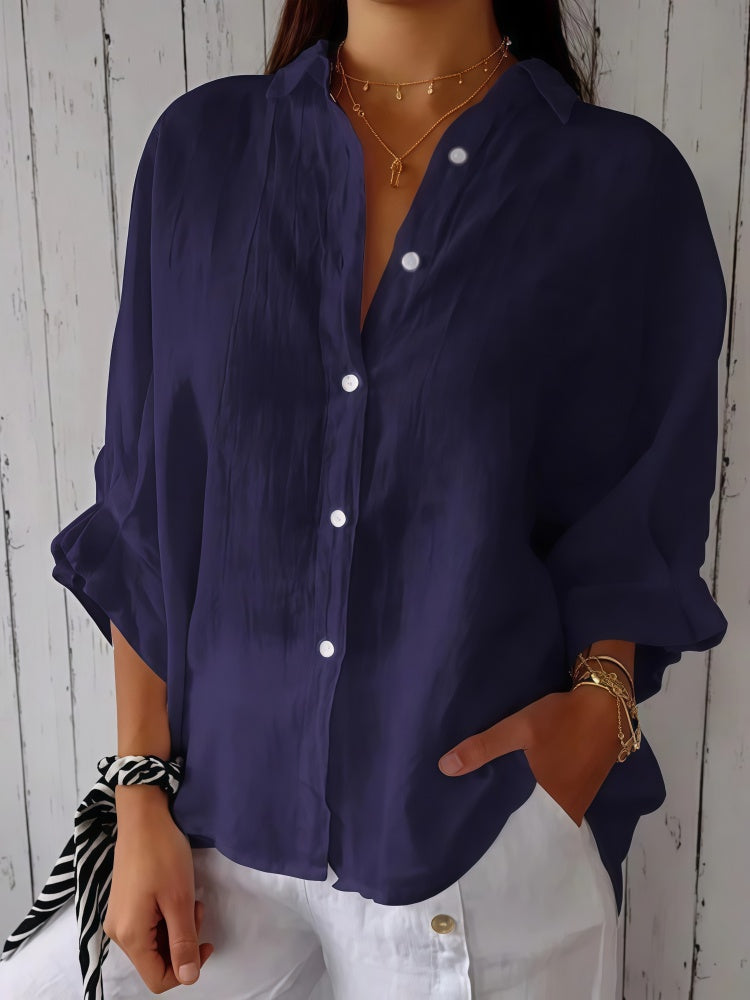 Clara | Camisa oversize de lino con botones