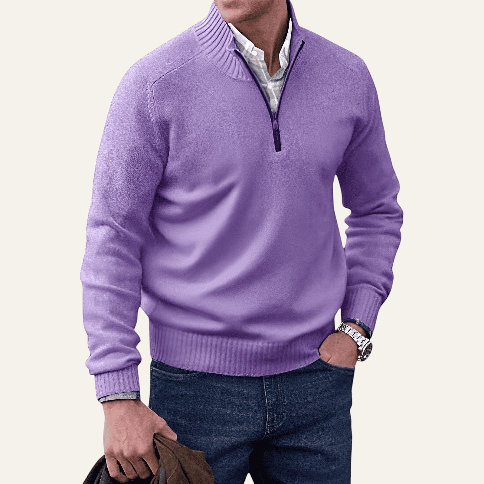 JERSEY HALF ZIP