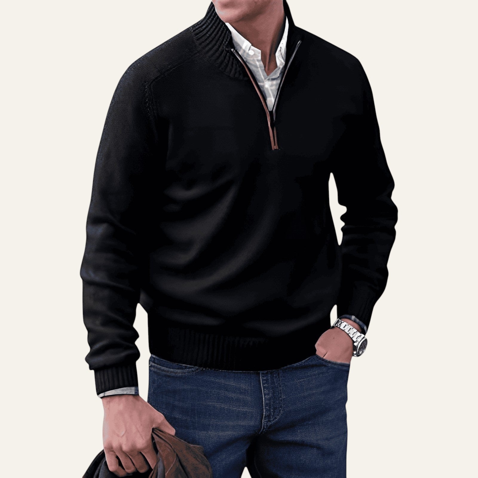 JERSEY HALF ZIP
