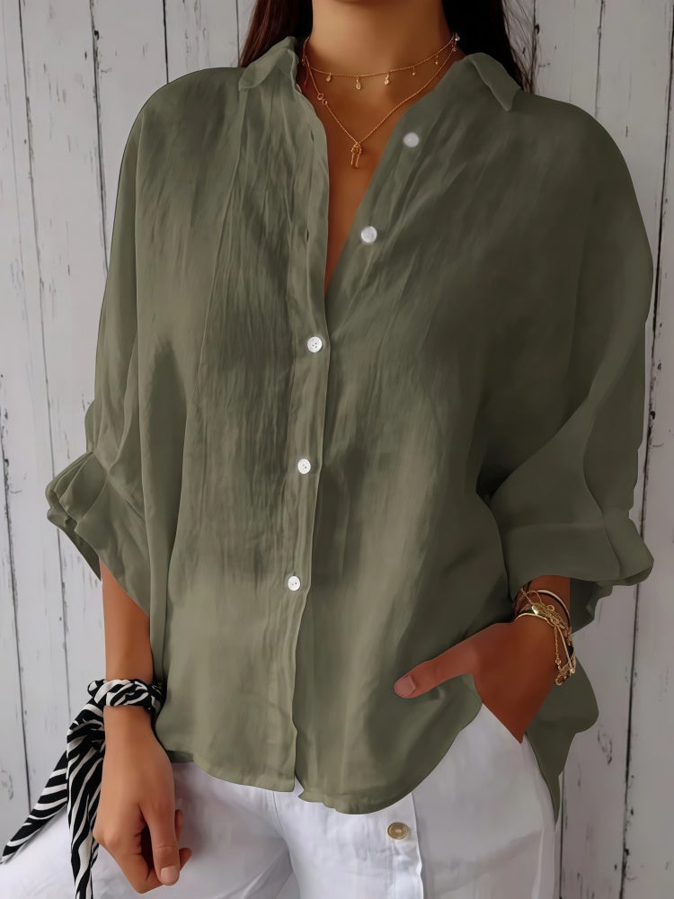 Clara | Camisa oversize de lino con botones