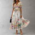 Rosalía | Vestido largo de manga corta con estampado floral