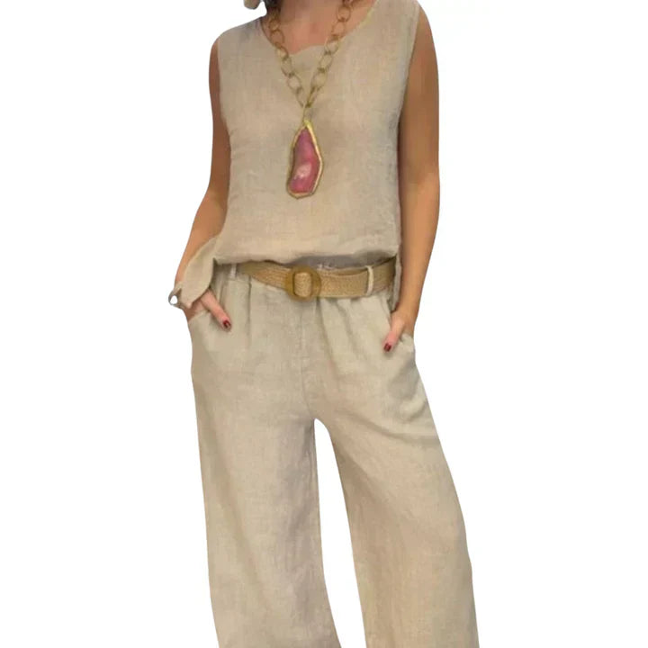 Paloma | Conjunto bohemio de top sin mangas y pantalón corto