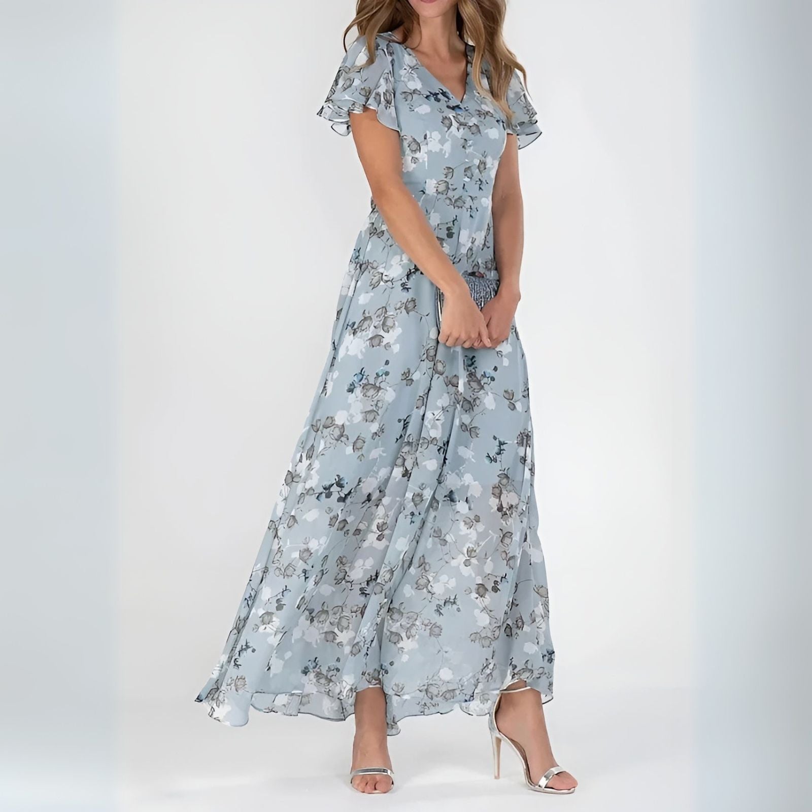 Alessia | Vestido largo elegante con estampado floral