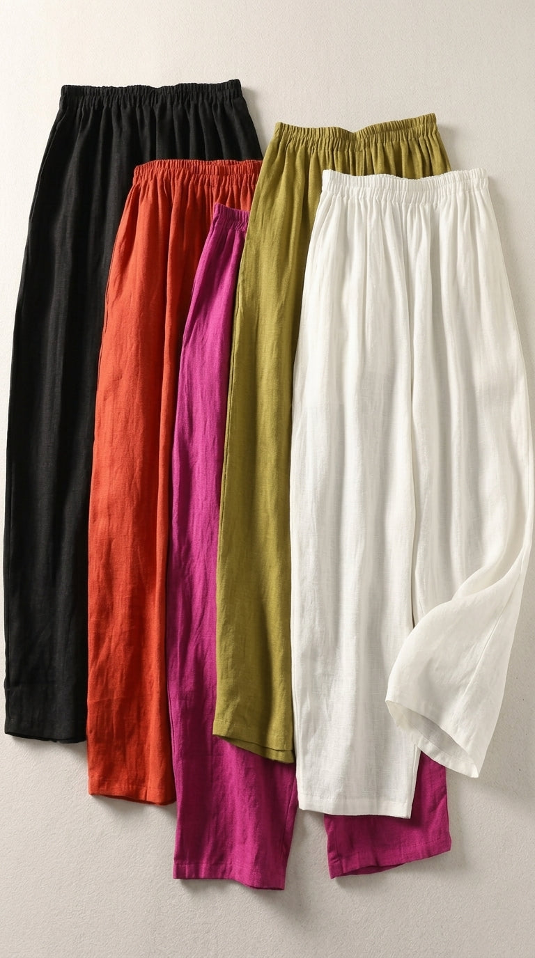 Amalia | Pantalones de algodón y lino