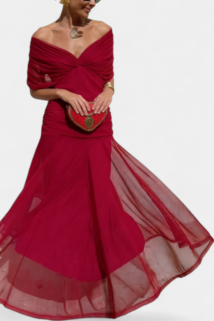 Alondra™ | Vestido largo de estampado floral con cuello en V