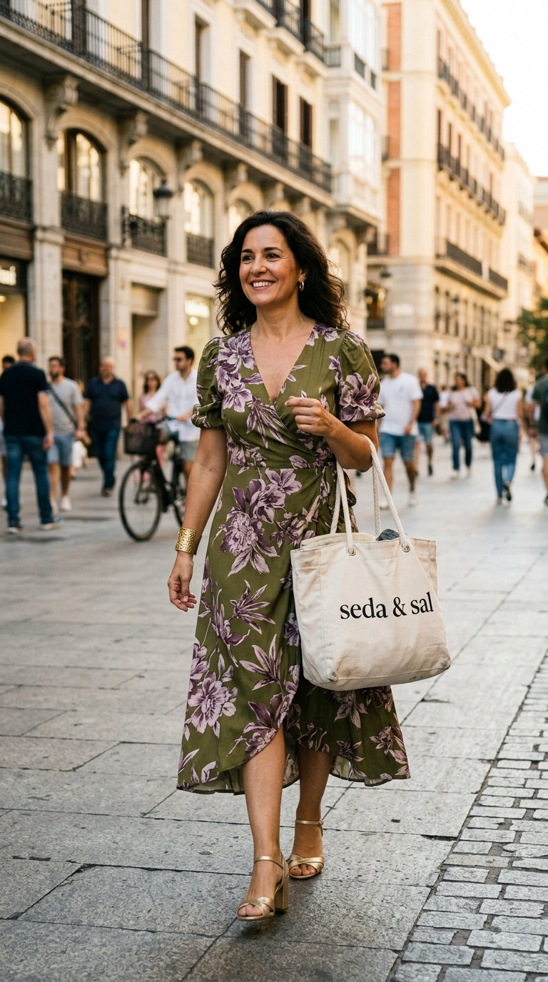 Cliente usando ropa de la tienda