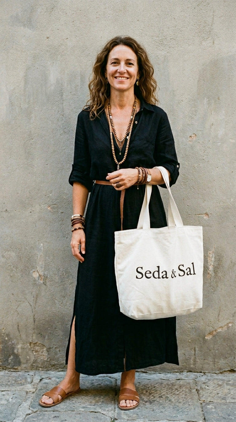 Cliente usando ropa de la tienda