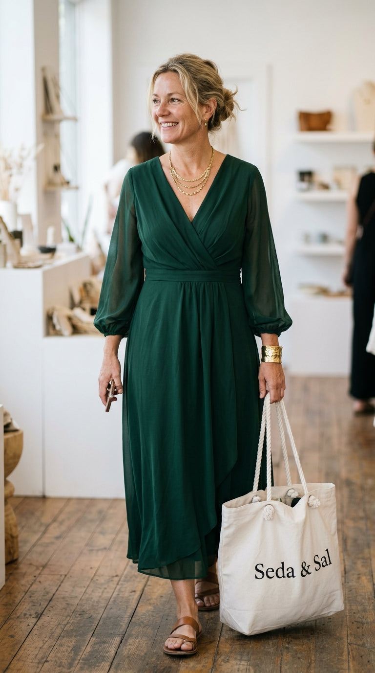 Cliente usando ropa de la tienda