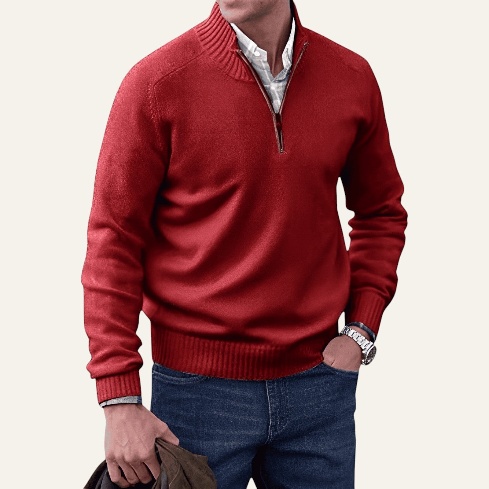 JERSEY HALF ZIP