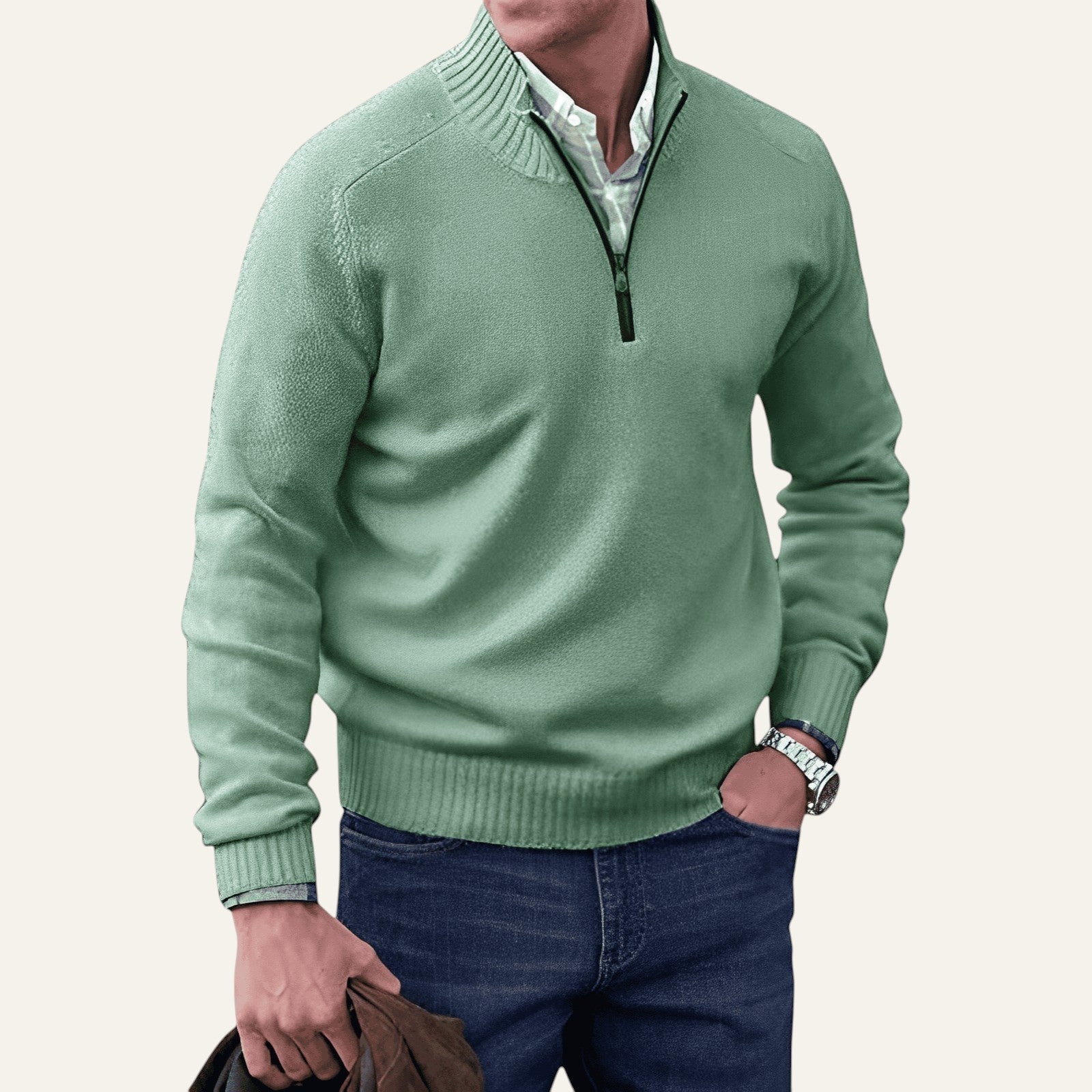 JERSEY HALF ZIP