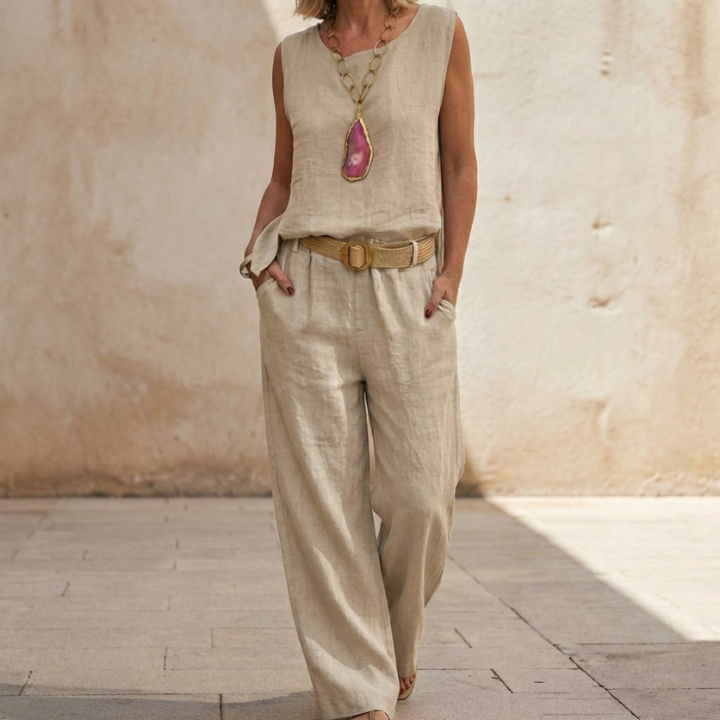 Paloma | Conjunto bohemio de top sin mangas y pantalón corto