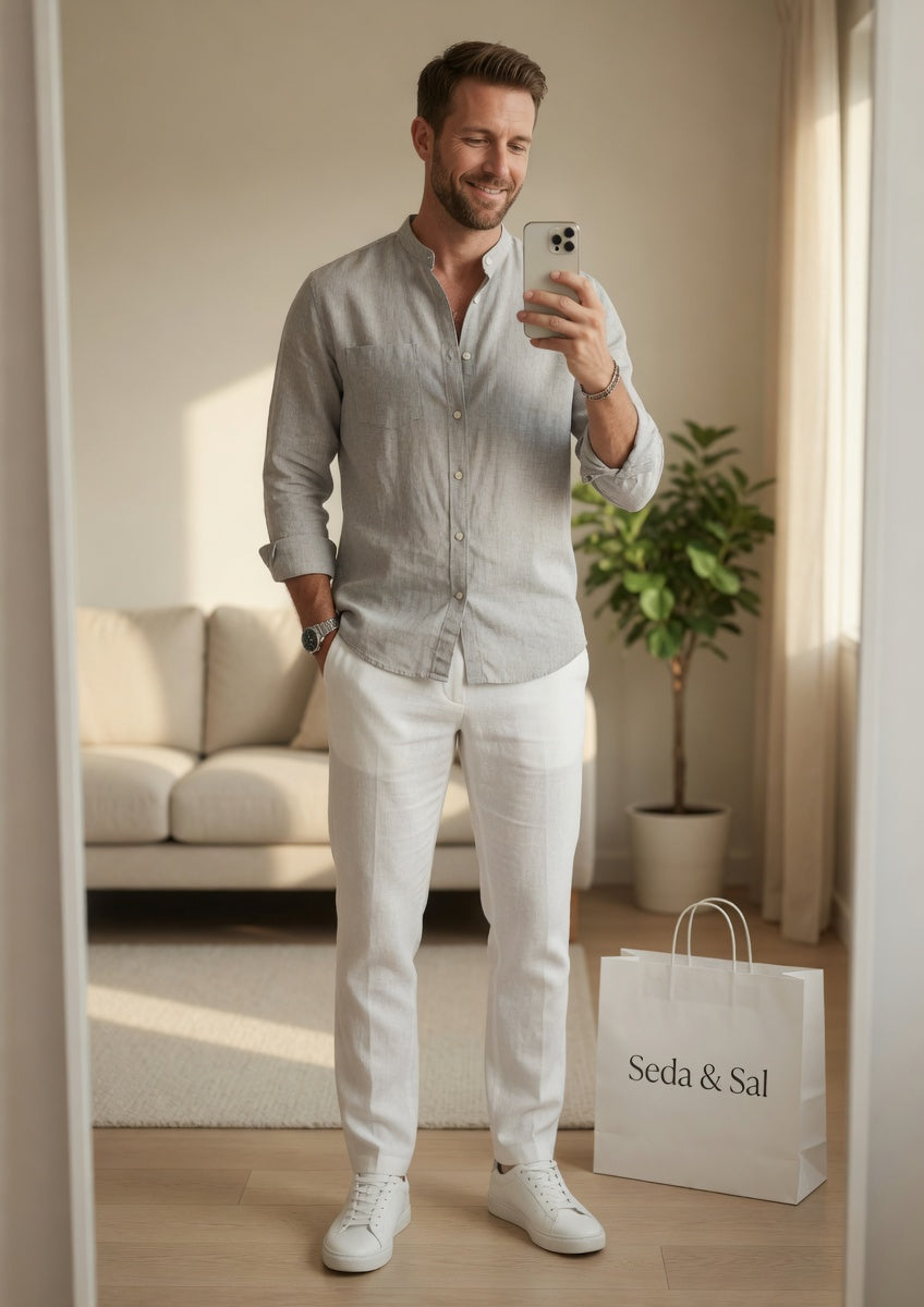 Cliente usando ropa de la tienda
