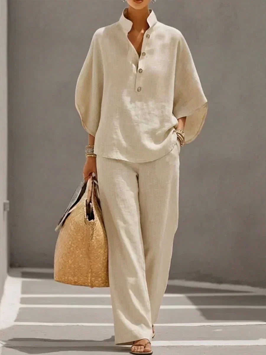 Maribel | Conjunto con mangas y pantalones anchos